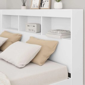 vidaXL Κεφαλάρι Αποθήκης με ράφι Λευκό 135 cm Επεξεργασμένο ξύλο