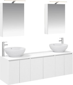 vidaXL Σετ Ντουλαπιών Μπάνιου 5 pcs Λευκό Επεξεργασμένο Ξύλο