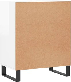vidaXL Ραφιέρα Γυαλιστερή Λευκή 57 x 35 x 70 εκ. από Επεξεργ. Ξύλο