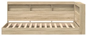 vidaXL Κρεβάτι Βιβλιοθήκης Σονόμα Οξιά 90x200 εκ Επεξεργασμένο Ξύλο
