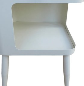 Βοηθητικό τραπέζι Cubino μέταλλο κρεμ 35x35x50εκ