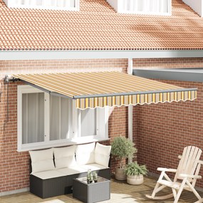 vidaXL Αυτόματη Ανασυρόμενη Τέντα Ριγέ 300x250 εκ.