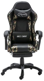 vidaXL Καρέκλα Racing με Υποπόδιο Μαύρο/Παραλλαγή από Συνθετικό Δέρμα