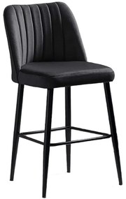Σκαμπό Μπαρ Vento (Σετ 4Τμχ) 107BCK1117 49x45x99cm Black Metal, Fabric