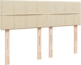 vidaXL Κρεβάτι Boxspring με Στρώμα Κρεμ 140x200 εκ. Υφασμάτινο