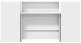 vidaXL Γραφείο υποδοχής Λευκό 200x50x103,5 εκ. Επεξεργασμένο Ξύλο