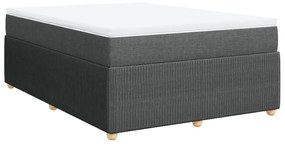 Κρεβάτι Boxspring με Στρώμα Σκούρο Γκρι 140x200 εκ Υφασμάτινο - Γκρι