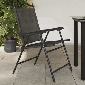 vidaXL Πτυσσόμενες καρέκλες 8 τεμ. Melange Grey Steel και Textilene
