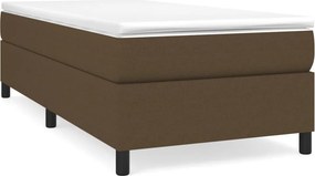 vidaXL Κρεβάτι Boxspring με Στρώμα Σκούρο Καφέ 80x200 εκ. Υφασμάτινο