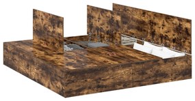 vidaXL Κρεβάτι αποθήκευσης Καπνιστό Δρυς 180x200 εκ