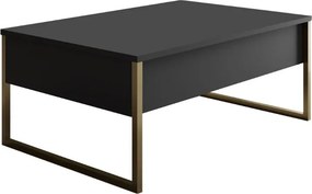 Τραπεζάκι σαλονιού Luxe Megapap χρώμα ανθρακί - χρυσό 90x60x40εκ.