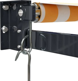 vidaXL Τέντα Πτυσσόμενη Κίτρινη/Λευκή 3 x 2,5 μ. Ύφασμα και Αλουμίνιο