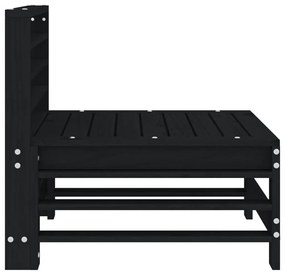 vidaXL Καναπές Κήπου Μεσαίος Μαύρος από Μασίφ Ξύλο Πεύκου