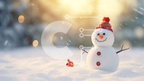 Intra Συλλεκτικό Ξύλινο Παζλ Plywood  4mm - Χιονάνθρωπος στο χιόνι με το κόκκινο καπέλο Σε Ξύλινο Κουτί - Διαστάσεις Puzzle: 10x10 cm – 25 κομμάτια