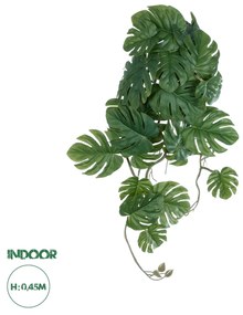 GloboStar® Artificial Garden MONSTERA HANGING PLANT 20605 Τεχνητό Διακοσμητικό Κρεμαστό Φυτό Μονστέρα Υ45cm