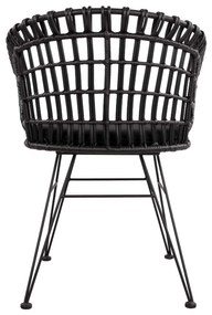 ΠΟΛΥΘΡΟΝΑ ΤΥΠΟΥ ΦΩΛΙΑ ΜΕΤΑΛΛΙΚΗ ALLEGRA HM5456.02 ΜΕ WICKER ΜΑΥΡΟ 59Χ56,5Χ83Υ εκ.