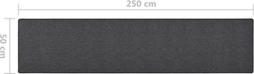 vidaXL Χαλί Διάδρομος Ανθρακί 50 x 250 εκ.
