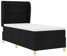 vidaXL Κρεβάτι Box Spring με Στρώμα Μαύρο 90x190 εκ Ύφασμα
