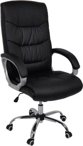 BF6400 Πολυθρόνα Διευθυντή Μέταλλο Χρώμιο, PU Μαύρο   1τμχ