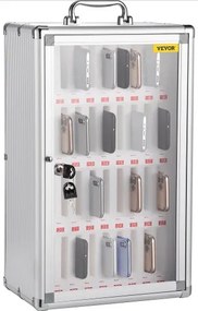 VEVOR Cell Phone Storage Cabinet, 36 Slots, Aluminum Alloy Pocket Chart Storage Locker Box w/ Portable Handle, Key Lock & Handwritten Tags, Wall Mounted for Classroom, Office, Gym