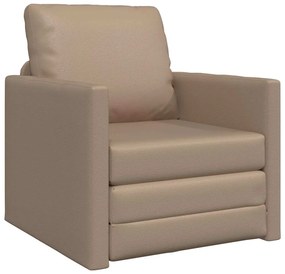 vidaXL Καναπές-Κρεβάτι Καπουτσίνο 74 x 77 x 81 εκ. Τεχνητό δέρμα