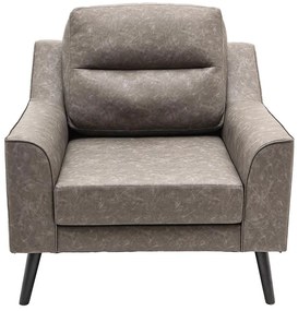 Πολυθρόνα Lonnie τεχνόδερμα γκρι antique 94x95.5x92.5εκ 94x95.5x92.5 εκ.