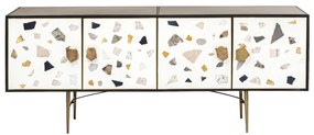 Μπουφές Terrazzo Μεταλλικός Πολύχρωμος 183x41x77εκ - Μαύρο
