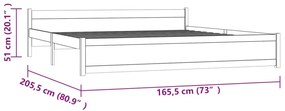 Πλαίσιο Κρεβατιού Λευκό 160 x 200 εκ. από Μασίφ Ξύλο - Λευκό