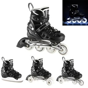 Αυξομειούμενα Roller NH 10905 ΣΕΤ 4 ΣΕ 1 INLINE SKATES NILS EXTREME Μαυρο LED-SMALL (31-34) - Κωδικός 16-25-052