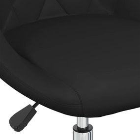 Καρέκλες Τραπεζαρίας Περιστρεφόμενες 4 τεμ. Μαύρες Δερματίνη - Μαύρο