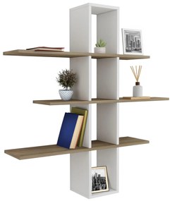 WALL SHELVES DOMINIC  MELAMINE IN NATURAL-WHITE 96x19,5x101Hcm.