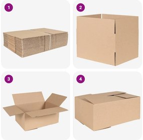vidaXL Πτυσσόμενο Κουτί 50 pcs Καφέ 35 x 24 x 15 εκ. Χαρτόνι