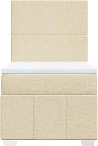 vidaXL Κρεβάτι Boxspring με Στρώμα Κρεμ 80 x 200 εκ. Υφασμάτινο