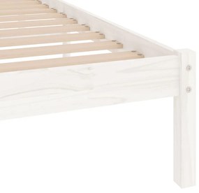 vidaXL Πλαίσιο Κρεβατιού Λευκό 90 x 190 εκ. Μασίφ Ξύλο Single