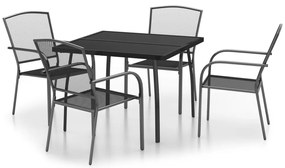 vidaXL Σετ Τραπεζαρίας Κήπου 5 Τεμαχίων Ανθρακί από Ατσάλι