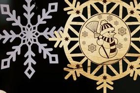 Σετ των 3 Intra απο ξύλο plywood 3mm-4mm πάχος Χριστουγεννιάτικο πρότυπο στολίδι χιονάνθρωπος Δίασταση 4x4 cm INTRAFABR-108814269