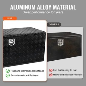 VEVOR Underbody Aluminum Truck Tool Box 60&quot; x 24&quot; x 24&quot; Trailer RV Tool Storage