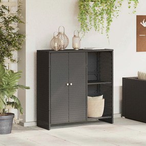 vidaXL Ντουλάπι αποθήκευσης με ράφι Μαύρο 100 x 36 x 102 εκ Ρατάν