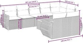 vidaXL Σαλόνι Κήπου Σετ 9 τεμ. Μπεζ Συνθετικό Ρατάν με Μαξιλάρια