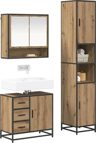 vidaXL Σετ Επίπλων Μπάνιου 3 pcs Artisan Oak Επεξεργασμένο ξύλο