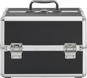 vidaXL Βαλίτσα Μακιγιάζ Μαύρη 22 x 30 x 21 εκ. Αλουμινίου