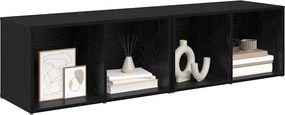 vidaXL Σετ επίπλου τηλεόρασης 2 pcs Μαύρη Οξυά Επεξεργασμένο Ξύλο