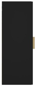 Ντουλάπι Τοίχου Κρεμαστό Μαύρο 34,5x34x90 εκ Επεξ. Ξύλο - Μαύρο