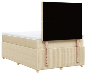 vidaXL Κρεβάτι Boxspring με Στρώμα Κρεμ 120x190 εκ. Υφασμάτινο