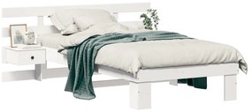 vidaXL Σκελετός Κρεβατιού Λευκό 75 x 190 cm Μασίφ ξύλο πεύκου
