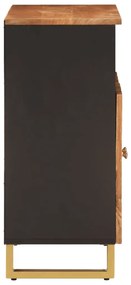 Βοηθητικό Έπιπλο Καφέ/Μαύρο 60x33,5x75 εκ. Μασίφ Ξύλο Μάνγκο - Καφέ