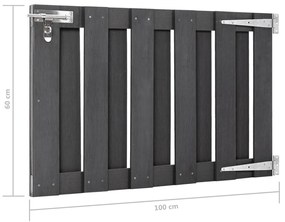 vidaXL Πόρτα Φράχτη Γκρι 100 x 60 εκ. από WPC