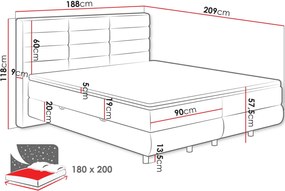 Επενδυμένο κρεβάτι Symphony-Gkri-180 x 200