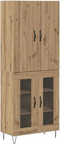 vidaXL Highboard 2 pcs Artisan Oak Μηχανική ξυλεία και γυαλί