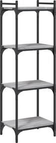 vidaXL Βιβλιοθήκη 4 Επιπέδων Γκρι Sonoma 40x30x120 εκ. Επεξεργ. Ξύλο